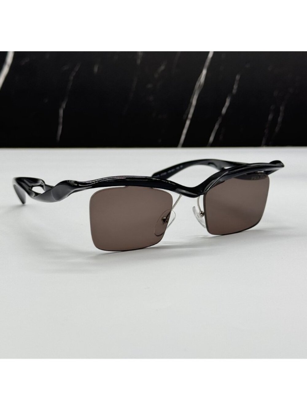 NEW PRADA PRA15S 1AB8C1 SUNGLASSES PR A15S 1AB8C1 SQUARE BLACK UNISEX SPR A15S - Picture 6 of 13